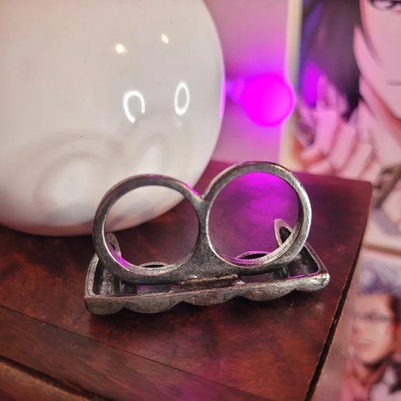 Antique, Vampire Fangs Double Ring Sz 6 - Picture 2 of 6